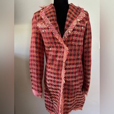 True Meaning Red and Pink Chevron Blazer