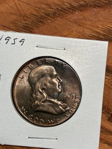 1959 Franklin Half - Great Toning - UNC -  $1.99 Shipping