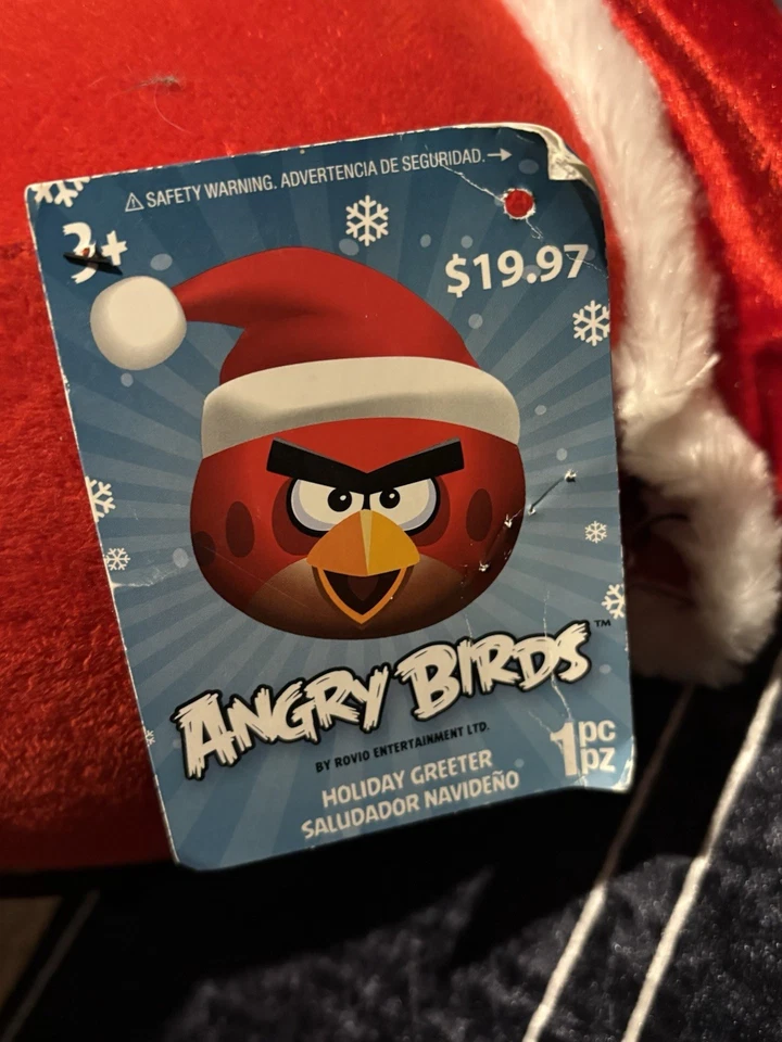 Gemmy Industries Rovio Angry Birds Red with Santa Hat Slingshot 2014 Rare w tags - Image 4 of 4