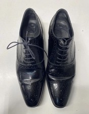 Men Versace Collection Black Oxford Genuine Leather Loafer Dress Shoes Size 12.5