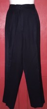 Vintage Valentino Miss V Wool Navy Pants Dress Trousers High Rise Loose Leg 46