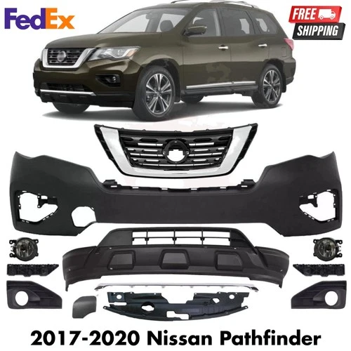 For 2017-2020 Nissan Pathfinder Front Bumper Cover Kit w/Grille & Fog Lights - product listing photo