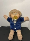 Vintage Cabbage Patch Kids Doll With Pacifier Blue Velvet Suit Green Eyes- Shoes