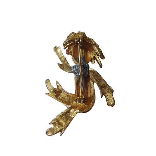 1970's Ragdoll Girl Pin Brooch Metal Yellow Goldtone Unsigned Vintage - Picture 2 of 5