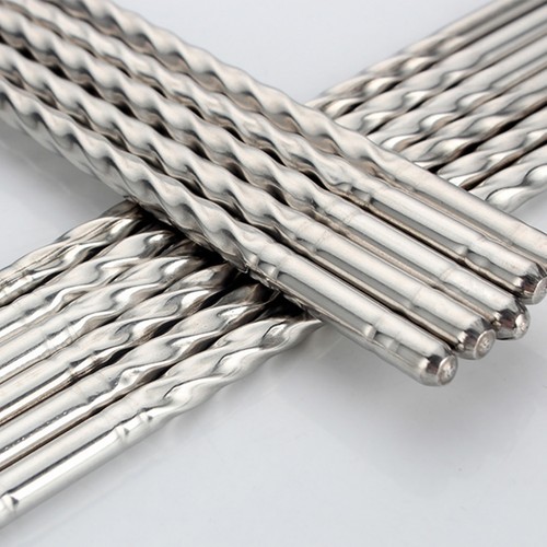 Palillos de acero inoxidable asiático japonés chino cena metal cubiertos reutilizables - Imagen 8 de 12