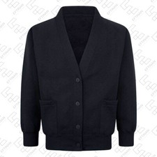 Girls Sweatshirt Cardigan School Uniform With 2 Front Pockets UK 2-16 Years