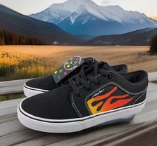 🔥 Maui & Sons • Fire Flames Black Lace-Up Skateboard Shoe • Men’s Sz 12 • New