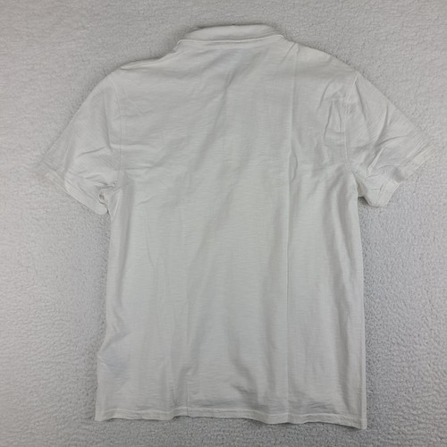 7 For All Mankind Polo Shirt Mens Large White Ivory Performance Short Sleeve * - Picture 12 of 14