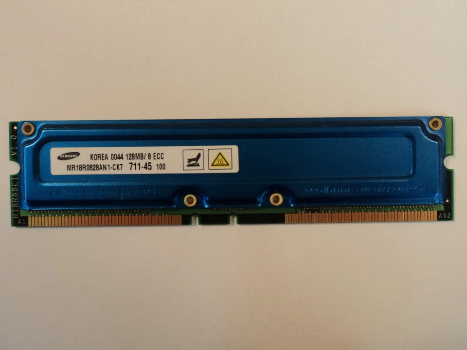 Samsung RAM Memory Module 128MB PC700 RDRAM RIMM 184-Pin RAMBUS MR18R0828AN1-CK7 - Image 3 of 4
