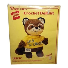 Vintage Vogart Crafts 1981 Shirt Tales Rick Crochet Doll Kit Hallmark Crafts New
