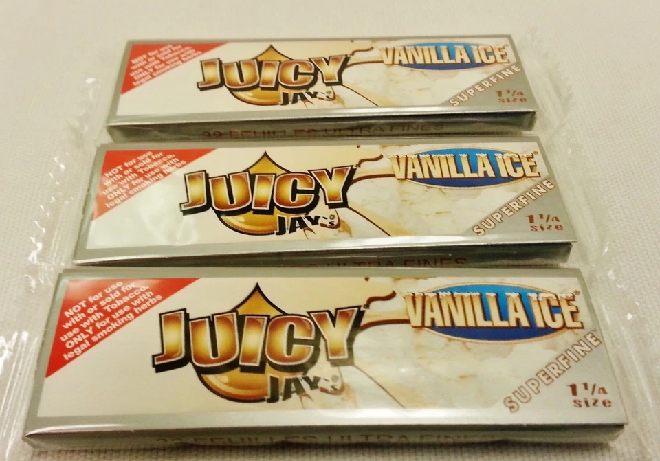 3 Packs Superfine Vanilla Ice JUICY JAY'S 1 1/4 Packs With Free Shipping