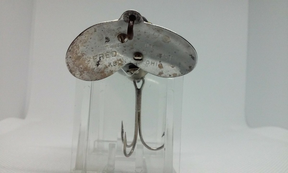 Ancienne Punaise Articulée Fred Arbogast 2-7/8 Noire, Pêche Freshwater USA
