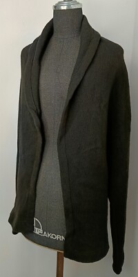 Yohji Yamamoto 2 Japan solid black wool stretchable cardigan