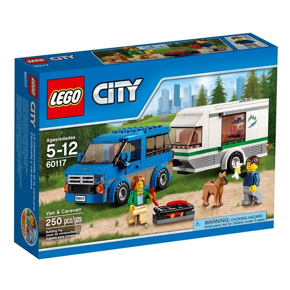 Lego City 60117 Great Vehicles VAN & CARAVAN adventure Dog Camping Camper  NISB