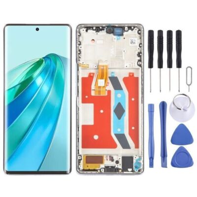 Original For Honor X9A RMO-NX1 LCD Display Screen Touch Digitizer Silver Frame