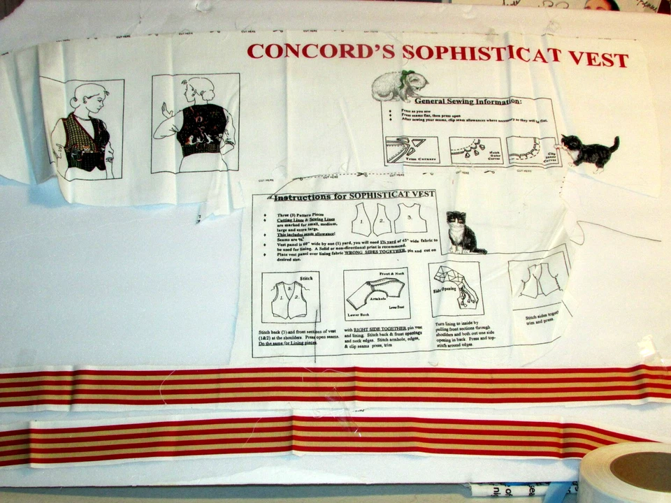 CHALECO SOPHISTICAT listo para coser X-LG o cortar a lg med sm (coser rm bx8) Foto 4 de 4