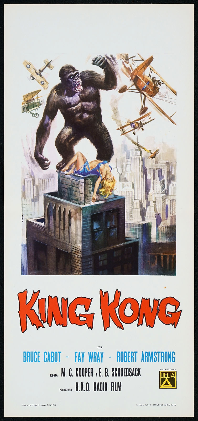 Locandina originale film King Kong (1933) - Regia di Merian C. Cooper, Ernest B. Schoedsack