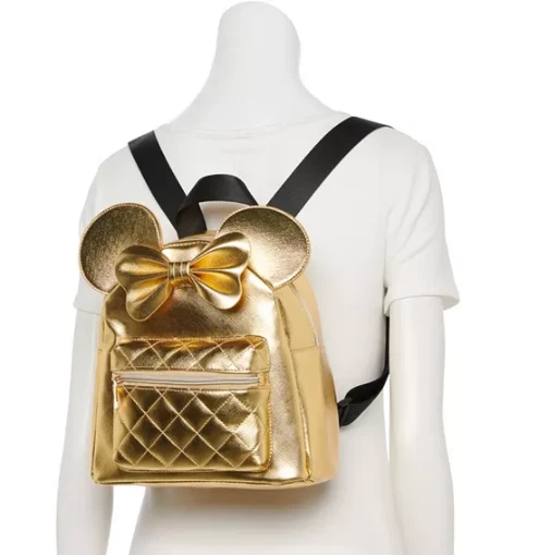 Mini Mochila Metálica Minnie Mouse Disney Dourada FRETE GRÁTIS! - Imagem 3 de 3