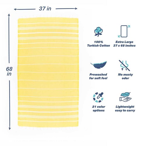 Hencely Striped Beach Towel – Lightweight Cotton Towel for Travel & Pool - Bild 68 von 206
