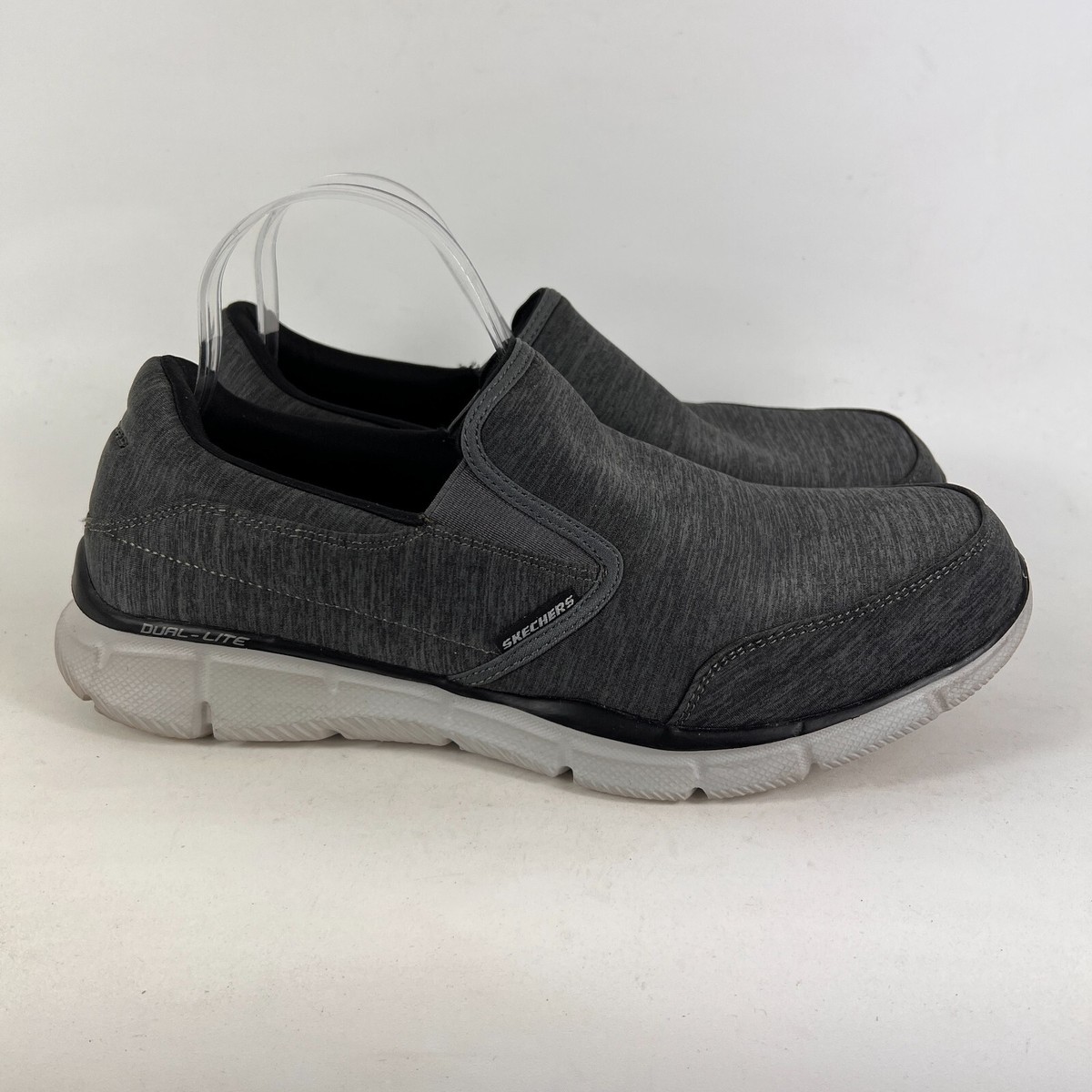 Skechers Men\'s Grey Slip-On Dual-Lite Casual Shoe Skechers dual lite mens size 11.5 grey white light weight  main image 4