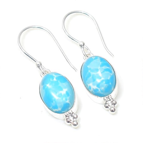 Boucles D'oreilles Pendantes En Argent 925 Et Citrine - Fait Main - Inde