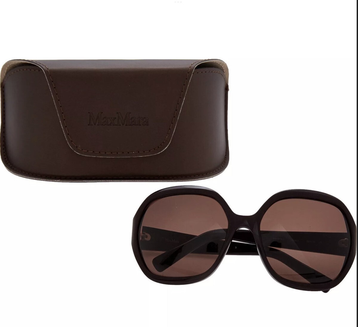 MaxMara Dark Purple Sunglasses Max Mara Edna Acetate Round Sunglasses | Neiman Marcus main image 3