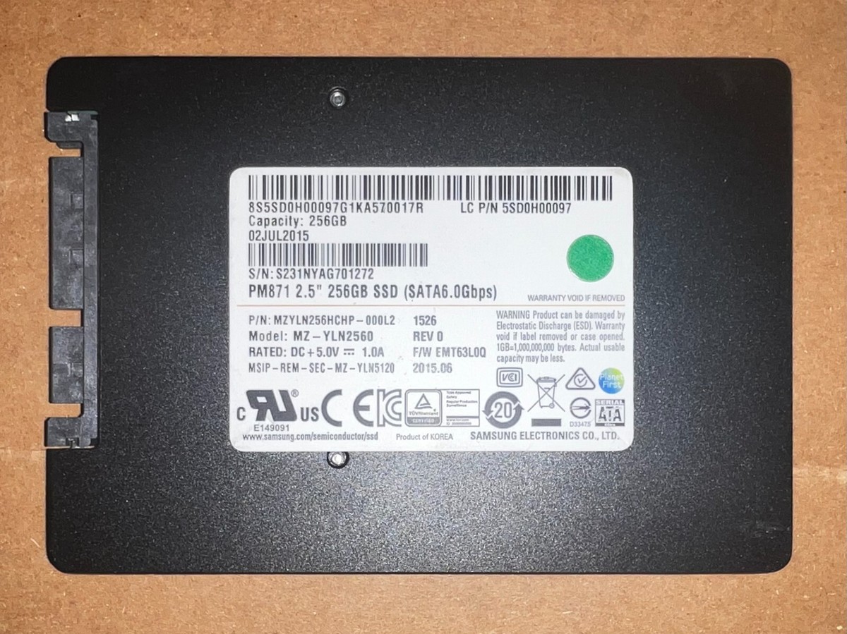 Samsung MZ-7LN2560 PM871 Series 256GB TLC SATA 6Gb/s Mainstream