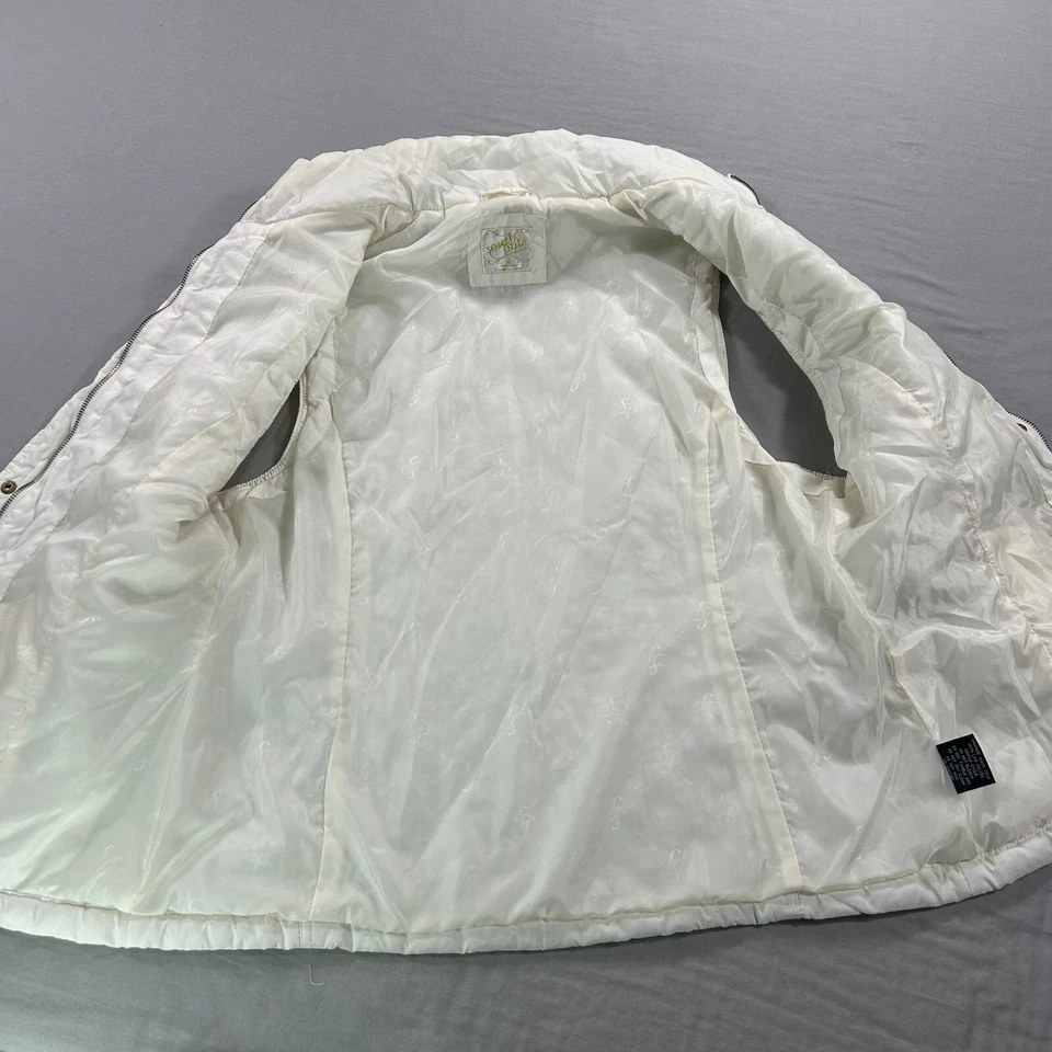 Colete acolchoado South Pole feminino XL branco forrado com zíper completo preenchimento hip hop Y2K feminino - Imagem 3 de 4