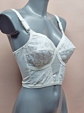 Longline Bra 46D White Wire Free Adjustable Stretchy Strap Bust Lift XV65 GTD2