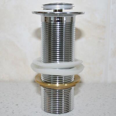 Chromed Click Clack Basin Pop up Waste Non Overflow Extra Long Sink Bowl Plug
