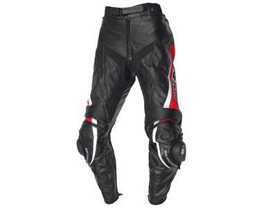 iXS leather pants Robin II | black-red-white | cowhide motorcycle pants