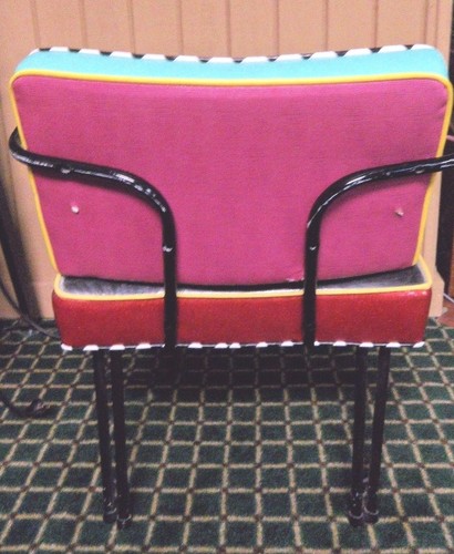Vintage Mid Century Modern Arm Chair Harley Davidson USA American Flag Vinyl - Picture 5 of 8