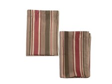 2 Striped Red Brown Curtains Panels Drapes 82" Long Luxury Window Treatments