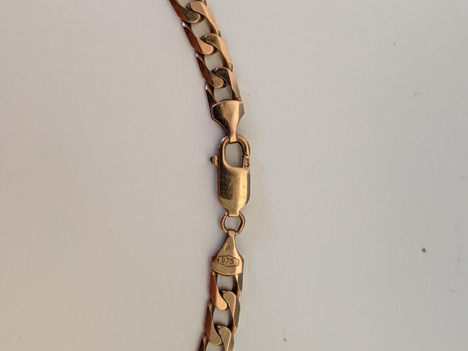 9ct Solid Gold Flat Curb Link Chain / Necklace - … - image 8
