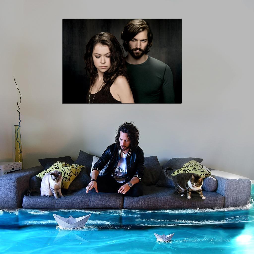 レガリア　布ポスター V3205 Orphan Black Sarah Manning Cal Morrison Tv Series Decor WALL