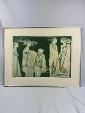 Ethel Gelick - (1916-1983) -Chicago Artist “Intermission“ 6/30 Abstract Realism 