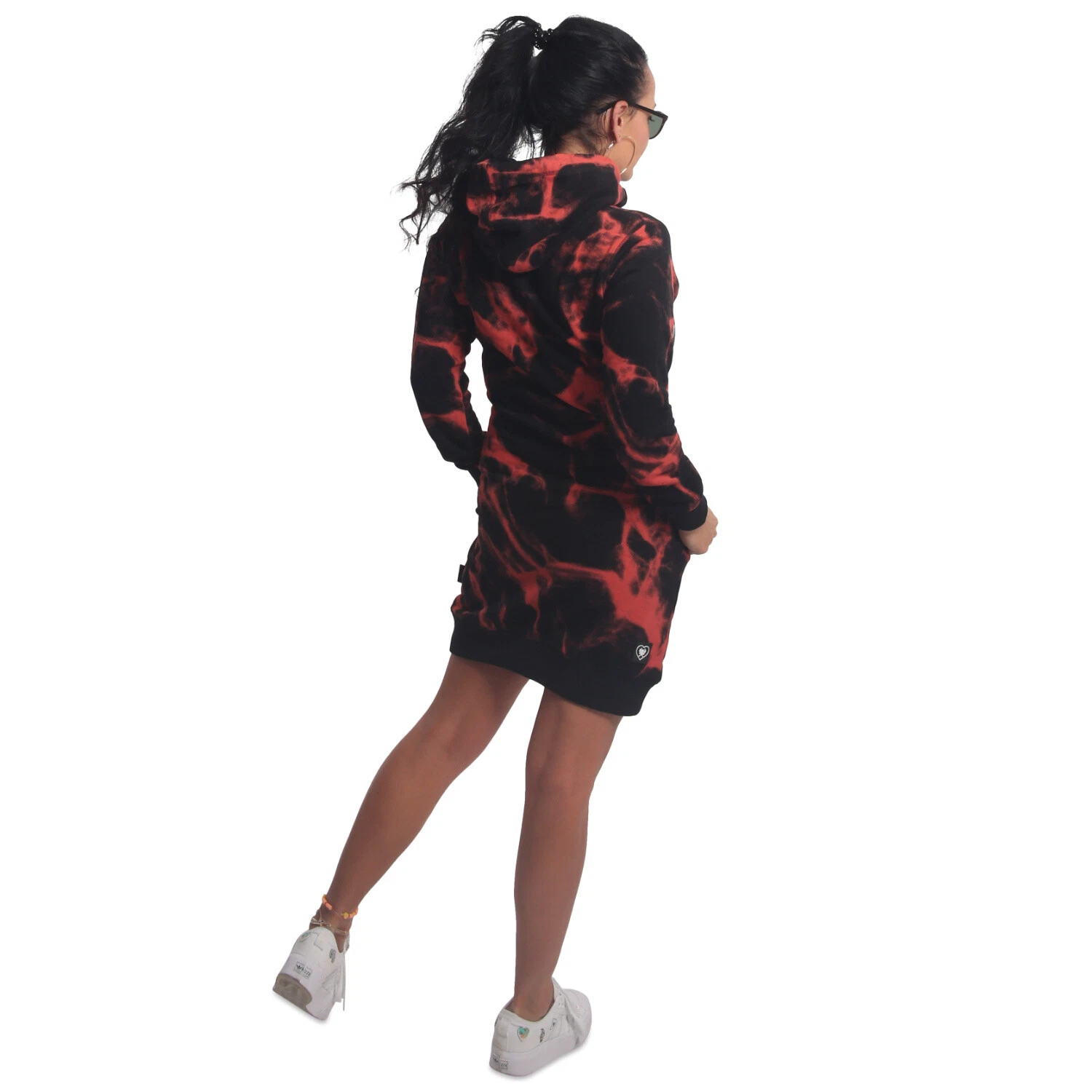 SACAI Nuovo abito con cappuccio da donna Yakuza crest burning nero