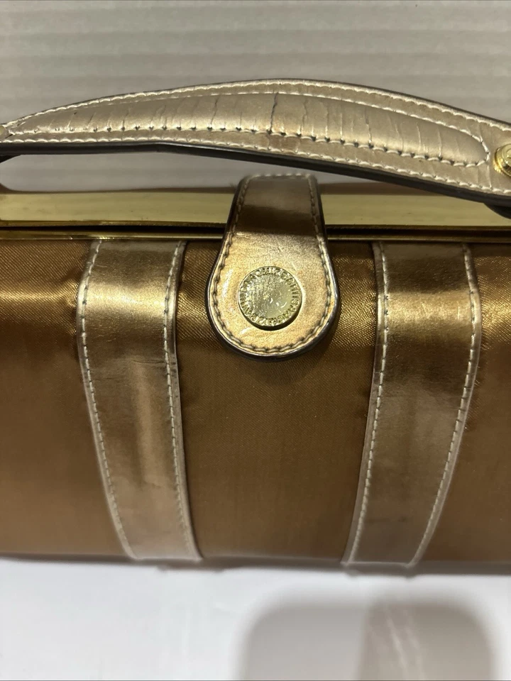 Isaac Mizrahi дизайнер сумочка Дамская сумка бронзовый золотой жесткий чехол читать больше - Изображение 4 из 4