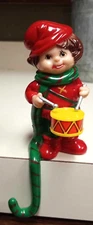 Vintage Drummer Boy w/ Drum Christmas Stocking Hanger Holder Ornament Hong Kong