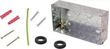 Back Box Metal Flush Fit 2 Gang Patrice  Extra Deep - 47mm Complete Kit
