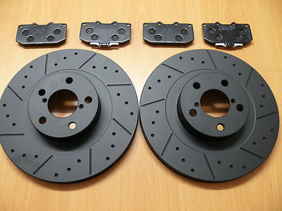Ford Focus Rs 2.0 Mk1 Mtec Grübchen Gerillt Schwarz Bremsscheiben Vorne Brembo