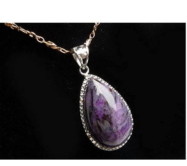 Colgante de cuentas de gota de agua de cristal de piedras preciosas de sugilita natural 27x18x9 mm AAAAA Foto 2 de 3