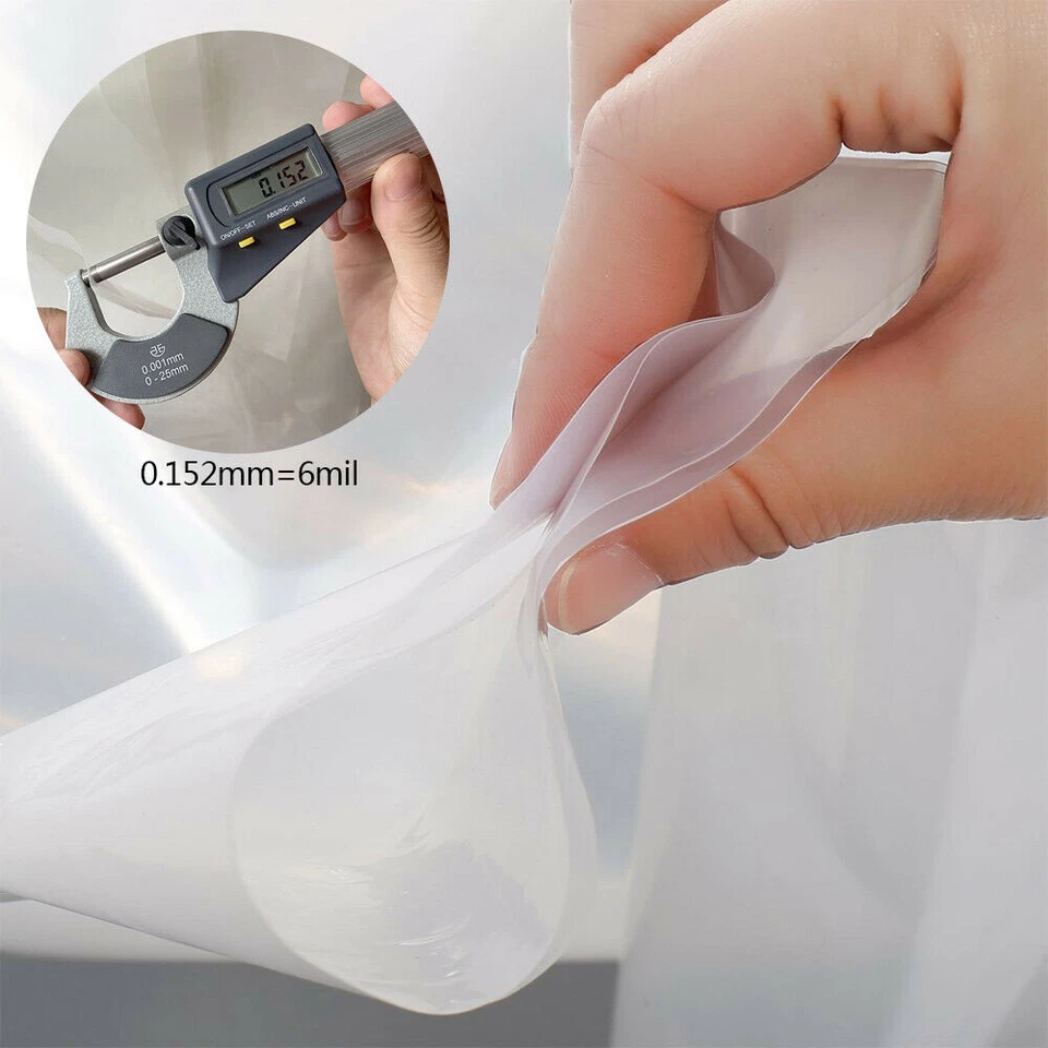Película de polietileno transparente de plástico para invernadero 6 mil 5 años 13-30 pies de ancho x varias longitudes Foto 2 de 4