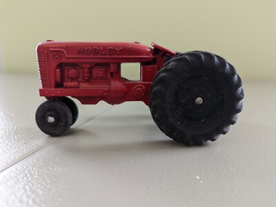 Vintage Hubley Kiddie Toy Diecast Red Farm Tractor USA