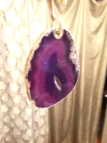 TWO NECKLACES IN ONE!  CHICO'S CHICOS DETACHABLE DOUBLE STRAND AMETHYST SLICES