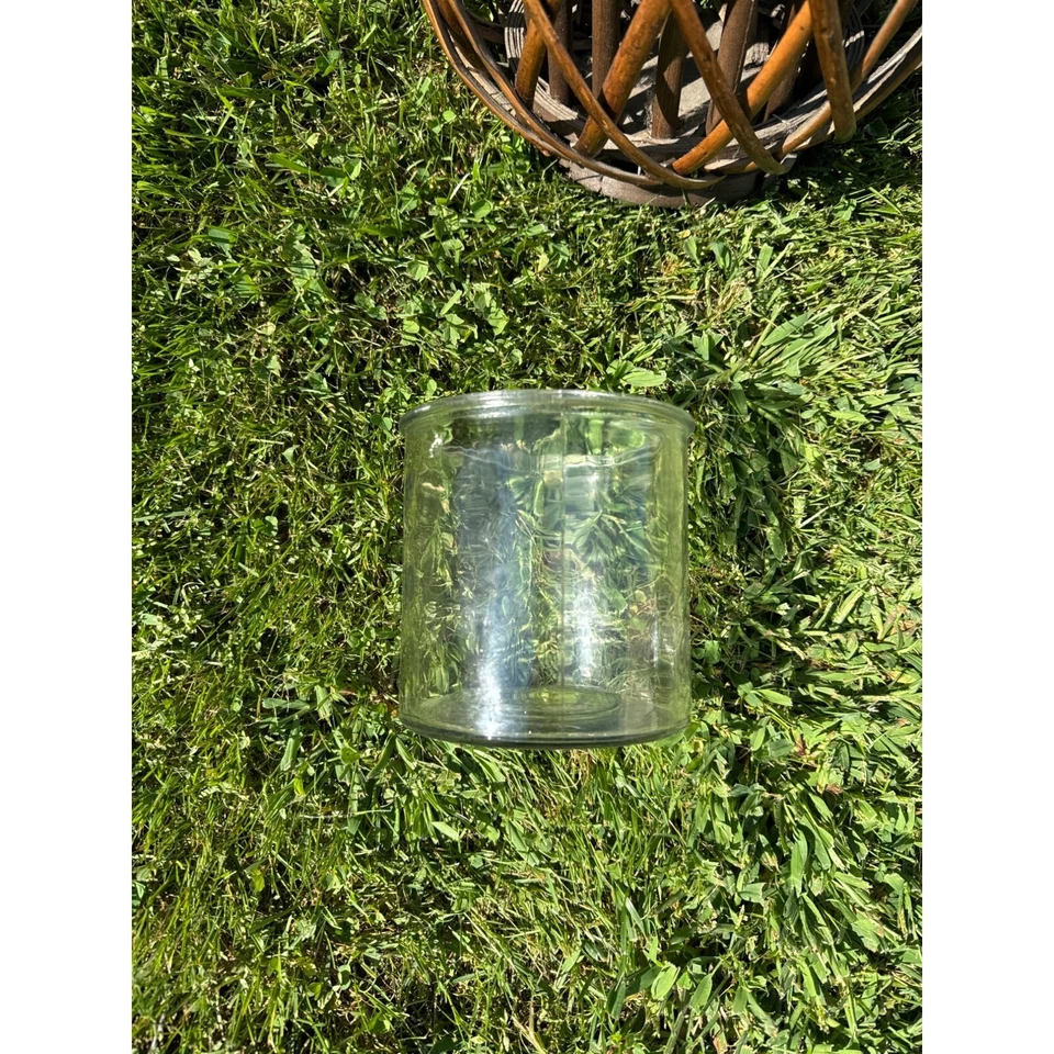 Linterna rústica Boho MCM bambú ratán mimbre y vidrio con mango de cuerda 16" de alto Foto 3 de 4