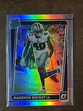 2021 Panini Donruss Optic Nahshon Wright Silver Holo Rated Rookie #285 Cowboys