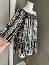 Free People Dance Magic Tunic Dress Sz S Embroidery Boho Multicolor mini dress