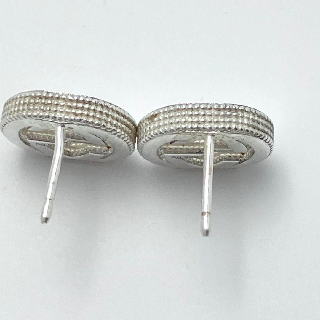 Gucci 925 Silver Interlocking Earrings Double G L… - image 4