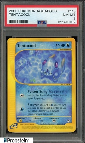2003 Pokemon Aquapolis #113 Tentacool PSA 8 NM-MT